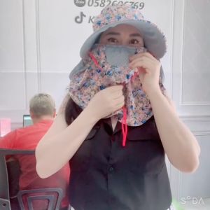 xả kho GIAO MÀU NGẪU NHIÊN Mũ Nón Rộng Vành kèm Khẩu Trang Chống Nắng Che Kín mặt cổ Chống Tia UV Cực Tốt- Shop Kim Yến 5