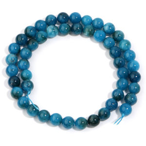 1 Strand Natural Blue Apatite Stone Beads 4/6/8/10/12mm Round Gem Bead for DIY Bracelet Charms Jewelry Making Beaded Wholesale