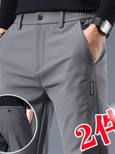 Fall Mens Casual Thickened Straight Leg Pants Fashionable Versatile Business High-End Loose Fit Long Trousers