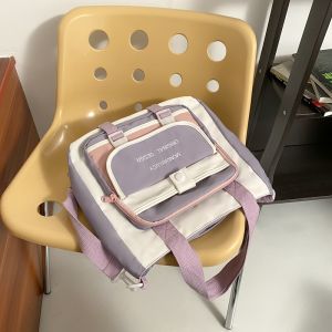 Good-looking Canvas Bag Female Student Tuition Bag Class Schoolbag Crossbody Bag K-style Handbag Casual Shoulder Bag
