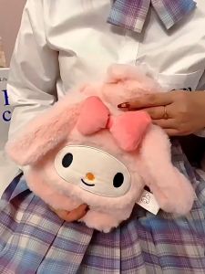 1000ml Hot Water Bag Portable Cute Cartoon Plush Hot Water Bag Thick Bag Heat Pad for Period Pain Relieve Keep Warm Gift
