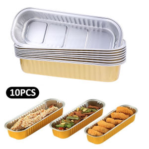 【On Sale】10Pcs Useful Air Fryer Baking Oil-proof Tin Foil Box for Household Barbecue Plate Food Storage Box