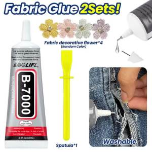LOOLIFL | Fabric Adhesive Washable Transparent Clothing Adhesive Used for Patching Clothing Denim Leather Fabric Doll Repair