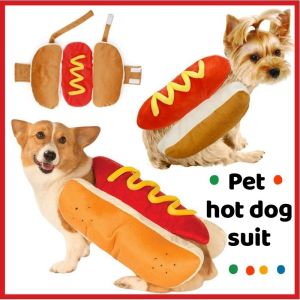 Hot Dog Shaped Pet Dog Costume Warmer Cosplay Costume Sausage Clothes Cute Outfit Hamburger