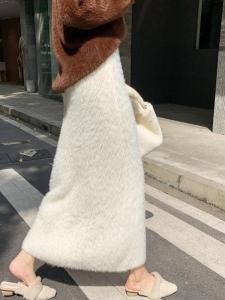 Váy Midi Len Dày Ấm Áp Thời Trang Thu Đông Cho Nữ Váy Dài Thẳng Bó Sát Ôm Sát Cơ Thể Váy Chữ a Cạp Cao Phong Cách Hàn Quốc