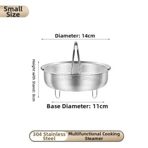 Multipurpose Stainless Steel Steaming Basket Drip Tray