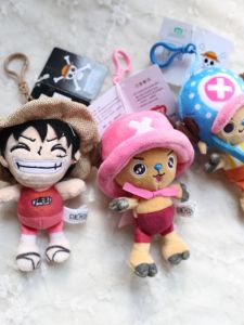 Creative Gift Plush Pirate King Monkey D Luffy Toy Keychain Small Pendant Bookbag Decoration Mens Bag Gift Hanging Ornament
