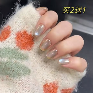 Wear Nail Short Fancy Small People Show White Flash Moonlight Cat Eye Elegant Removable Finished Manicure Nail Shaped Piece