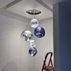 LANTU โคมระย้าแสงสีอบอุ่นสำหรับที่ห้อยไฟไฟ LED อะคริลิคหรูหราทันสมัย38ซม. ห้องรับประทานอาหารสำหรับห้องนั่งเล่นบันไดสองด้านสำหรับห้องครัววิลล่า