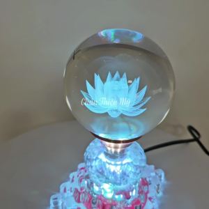 Đèn Bàn Thờ Pha Lê Quả Cầu CHÂN THIỆN MỸ Trang Trí Bàn Thờ Phật Gia Tiên PLC-03