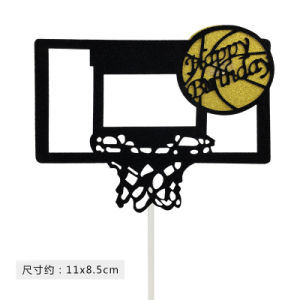 Slam Dunk Basketball Boy Cake Decoration Display Sports Birthday Baking Plugin Blue Frame Themed Boys Decorative Item