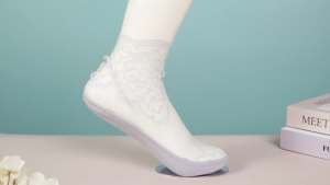 Japanese Lace Rose Socks High Elasticity Ultrathin Mesh Non-Slip Breathable for Women