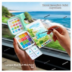 Languo | Portable Art Student & Travel Use Pearl Watercolor Paint Set 16 Colors