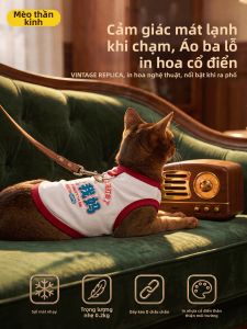 SHENJINGMAO | Quần Áo Mềm Mại Thoáng Khí Dễ Đeo Dây Dắt Cho Mèo Con