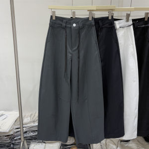 Quần Ống Đứng Cạp Cao Thường Ngày Cho Nữ Mùa Thu 2025 Phong Cách Hàn Quốc Dáng Rộng Quần Dài Ống Rộng Quần Dài Mỏng Đa Năng