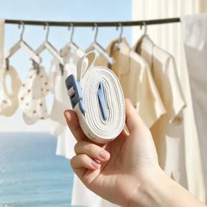 3.5m Portable Clothesline for Travel / with Buckle and Hanging Holes / No Drill Adjustable Laundry Line / Thicken Nylon Woven Straps