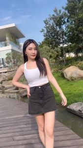 เลือก 5 สี กระโปรงกางเกงยีนส์ผู้หญิงเอวสูง หลายขนาด กางเกงและกระโปรงกาง สวย ราคาล่าสุด