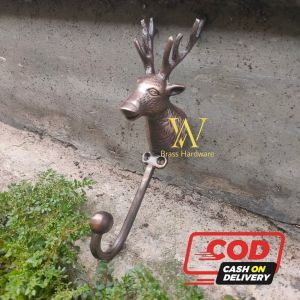 Kapstok Kuningan Antik Gantungan Baju Motif Menjangan 1 Pcs
