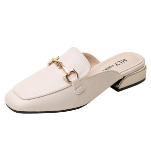 READY COD HOT Sepatu hak rendah shoes Wanita Sofia Fellice Emblished Mules Sepatu sol setengah jari kaki musim panas yang baru sepatu kasual yang modis dan serbaguna
