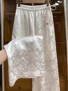 HUAXUNRAN | Slimming Loose Waist Traditional Style Wide Leg Pants