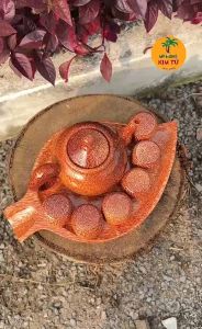 Bộ Bình Trà Gỗ Dừa Dĩa Lá Phù Hợp Trà Đạo Trang Trí Bàn Trà Thiết Kế Sang Trọng Dùng Biếu Tặng Thầy Cô Sếp - KIM TỨ