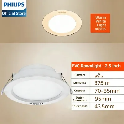 Philips | Energy Saving Ultra Bright Metal Thin LED Recessed Downlight