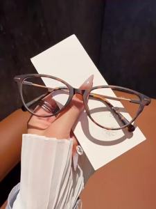 RUIYABO | Retro Cat-Eye Lightweight Round Blue-Light Blocking Glasses
