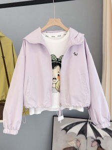 LIYANGANG | Hooded Embroidered Thin Coat Casual Short Jacket