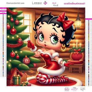 ภาพวาดเพชรลายการ์ตูนสไตล์เบ็ตตี้ งานศิลปะโมเสกเพชรแบบเต็มสี่เหลี่ยม/ทรงกลม คอลเลคชั่นใหม่ ของขวัญทำมือ ตกแต่งผนัง