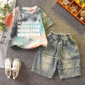 Boys Trendy Cool Vest Suit 2024 New Arrival Handsome Small Childrens Summer Clothing Baby Sleeveless T-shirt Shorts Two-piece Set 3
