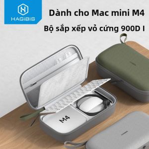 Hagibis Du Lịch Túi Mac Mini M4/M4 Pro 2024 Điện Tử Di Động Tổ Chức Mang Theo Túi Sạc Cáp Chuột Power Bank