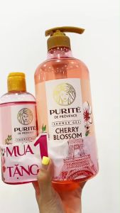 Sữa Tắm Nước Hoa Purite Cherry Blossom Hương Hoa Anh Đào Giúp Da Sáng Mịn 850ml - Sữa Tắm Thơm Lâu Chính Hãng