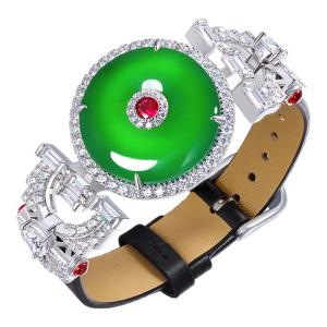 AILEQ | Palace Style Pure Silver Natural Chalcedony Luxury New Chinese Style Bracelet