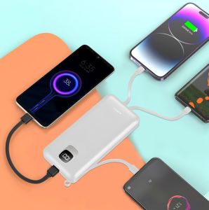 TG D600 10000mAh 4 Built-In Cable Power Bank with Digital Power Indicator Display