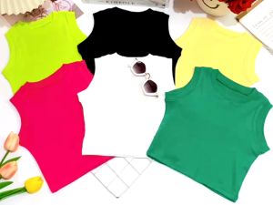 Áo Croptop Bé Gái Áo Sát Nách Cho Bé thun zip cotton siêu mềm mát co giãn tốt cho bé 07-26kg