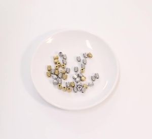 Hạt Chuỗi Kim Loại Không Gỉ Lỗ Lớn Vân Thẳng Dạng Rời Kích Thước 6x7mm Dùng Làm Phụ Kiện Tự Làm Vòng Tay Trang Sức.