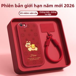 imobile | Hình ngựa in hình năm mới thích điện thoại di động Apple 6 6S/6Plus/6SPlus iPhone mới sáu da cừu silicone i bảo màu đỏ 2026 Năm Ngọ chống rơi