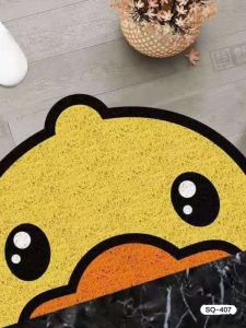 Modern Home Entrance Mat Cartoon Silk Circle Bathroom Door Mat Anti-Slip Semi-Circular Door Mat for Bedroom Machine Knitted