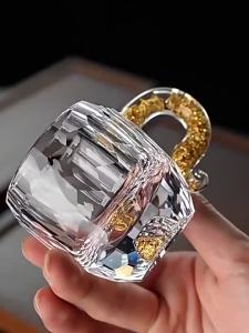 Aesthetic Gold Foil Thickened Crystal Glass Tea and Coffee Cup