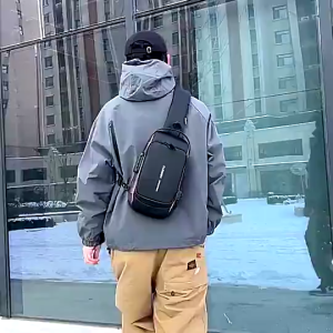 Fashion Men Bags Waterproof Chest Bag Password Lock Anti- theft Messenger bag simple bagSling bag