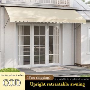 Sunshade Parasol Umbrella Awning Retractable Canopy Folding Roof Canopy Garden hand cranked folding curtain retractable rain canopy non perforat.