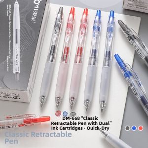 Dongmi 668 Classic Click Neutral Pen High Aesthetic Double Pearl CS Thick Black Quick Dry Transparent Exam Pen Daily Writing