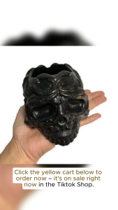 SKULL CONCRETE CEMENT CANDLE HOLDER WHITE PINK