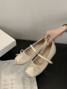 Yaoyao Home Bows Gentle Flats New Arrival Fairy Style Grandma Shoes Hidden Heel 5cm Flats Mary Jane Shoes