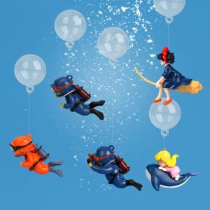 Popular Fish Tank Ornaments Diver Landscaping Decorations Aquarium Gifts PVC Floating Fish Tank Landscaping Aquarium Accessories