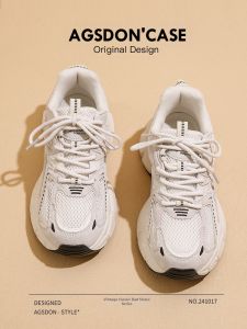 Agsdon | White Winter Casual Height Increasing Womens Chunky Sneakers