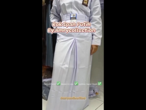 Rok Span A Line Rok Sekolah Warna Putih Belah Satu Depan Kain Licin Seragam Sekolah MURAH Fashion Wanita