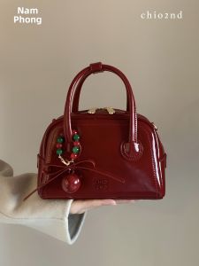 Chio’2nd | Christmas Bingo Pillow Bag for Women Red Handheld Crossbody