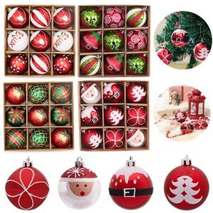 9 Cái/hộp 6Cm Giáng Sinh Quả Bóng Trang Trí Cây Giáng Sinh Treo Mặt Dây Trang Trí Nhà Cửa Navidad Natal Quà Tặng Năm Mới