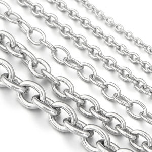 5yards/lot Stainless Steel Cross Chains O Shape No Fade Twisted Link Chains Necklace Chain Bulk For DIY Jewelry Making Materials
